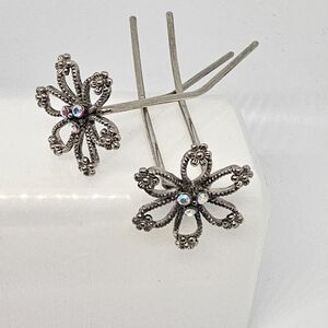 Lila Rose Elegant Antique Flower Hair U-Pins (Pair)